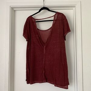 Red American Eagle Crossback Blouse